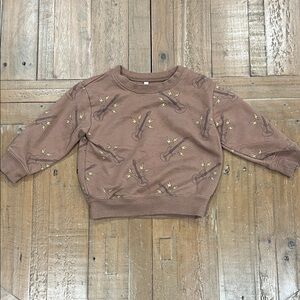 Rylee + Cru Brown Guitar Kids Sweatshirt 12-18 months Crewneck pullover